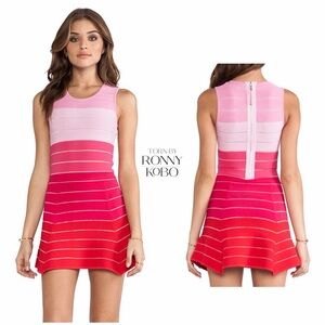 Like New - Torn by Ronny Kobo Pink Gradient Mini Bandage Dress (M)